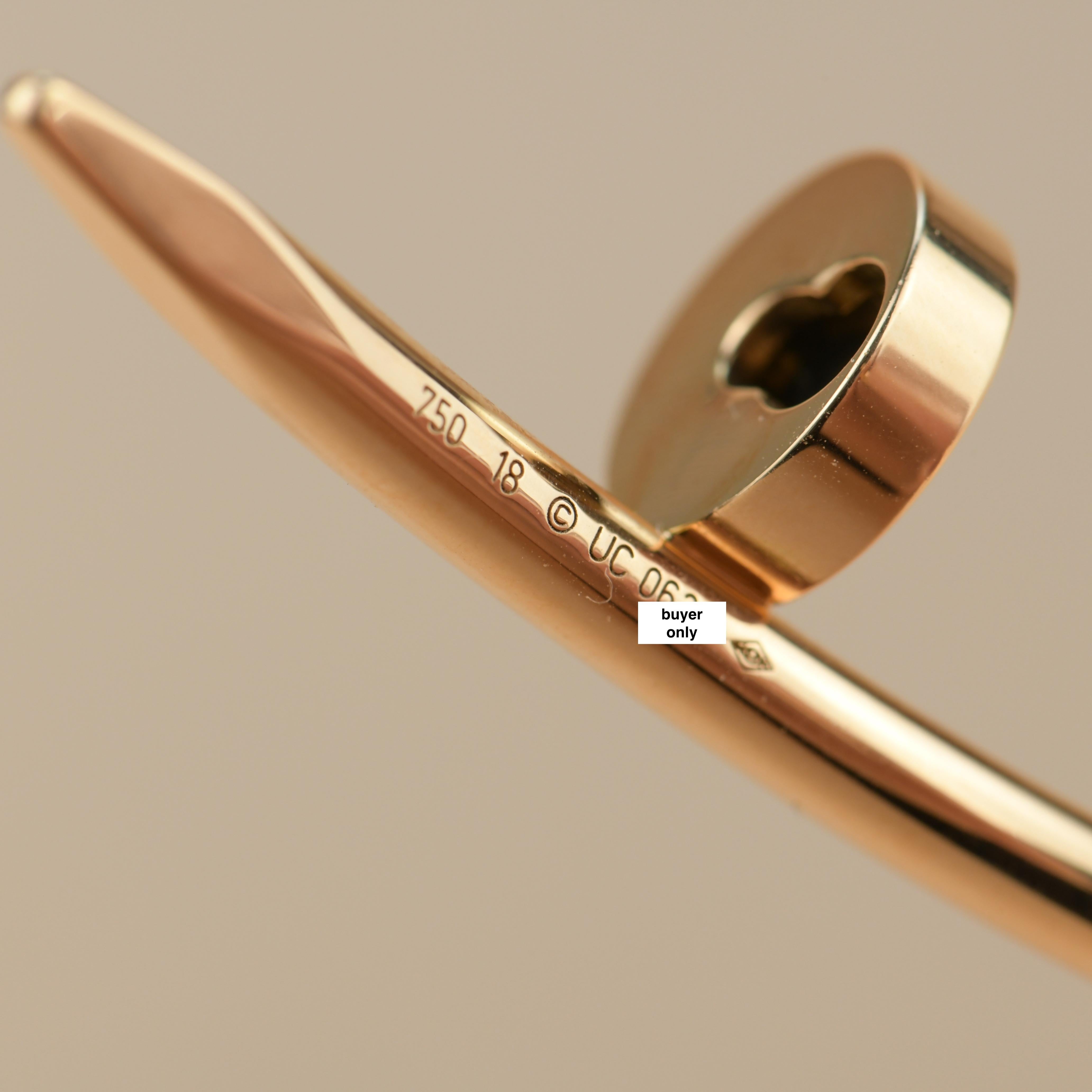 Cartier JUSTE UN CLOU Bracelet Rose Gold Size 18 In Excellent Condition In Banbury, GB
