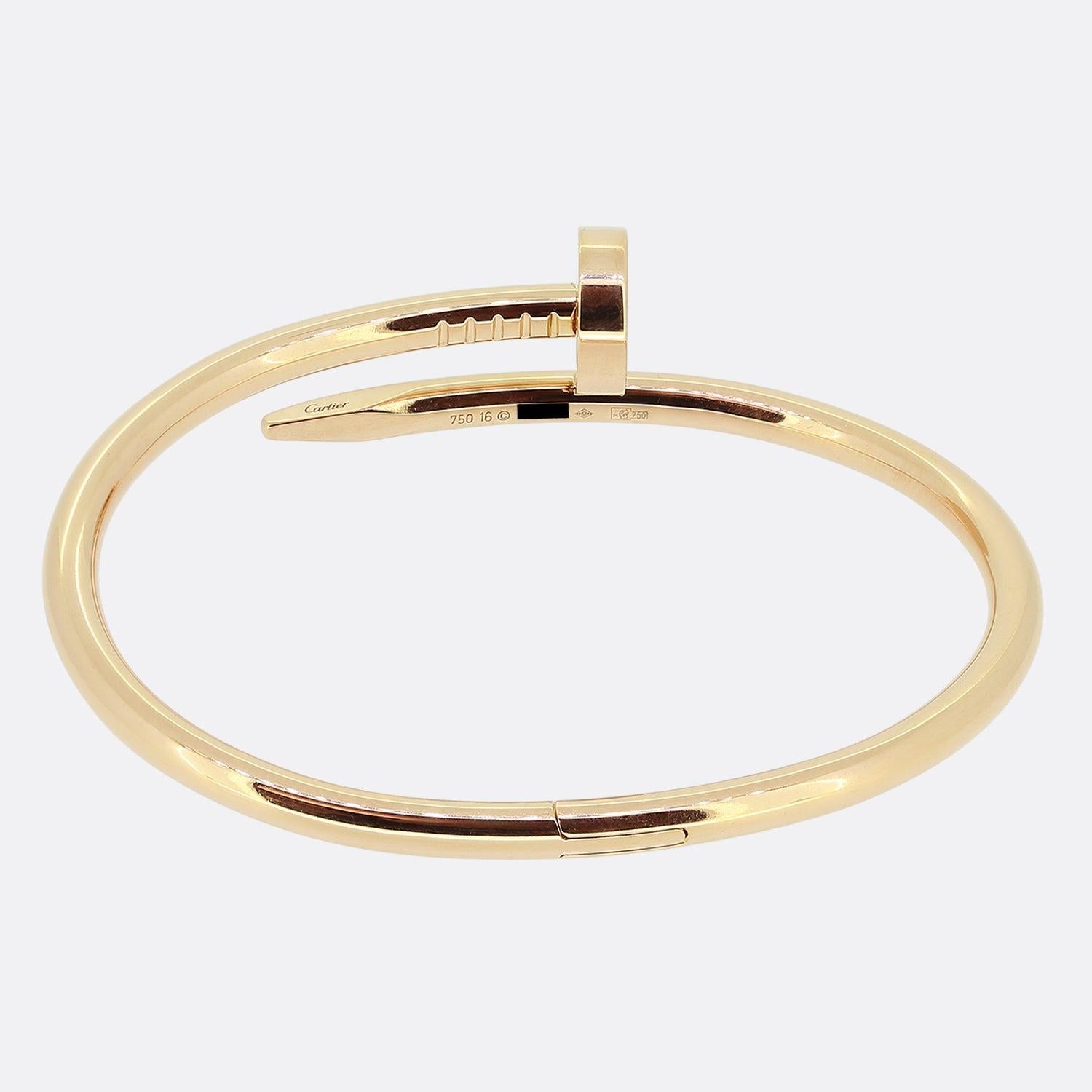 Women's Cartier Juste un Clou Bracelet Size 16 For Sale
