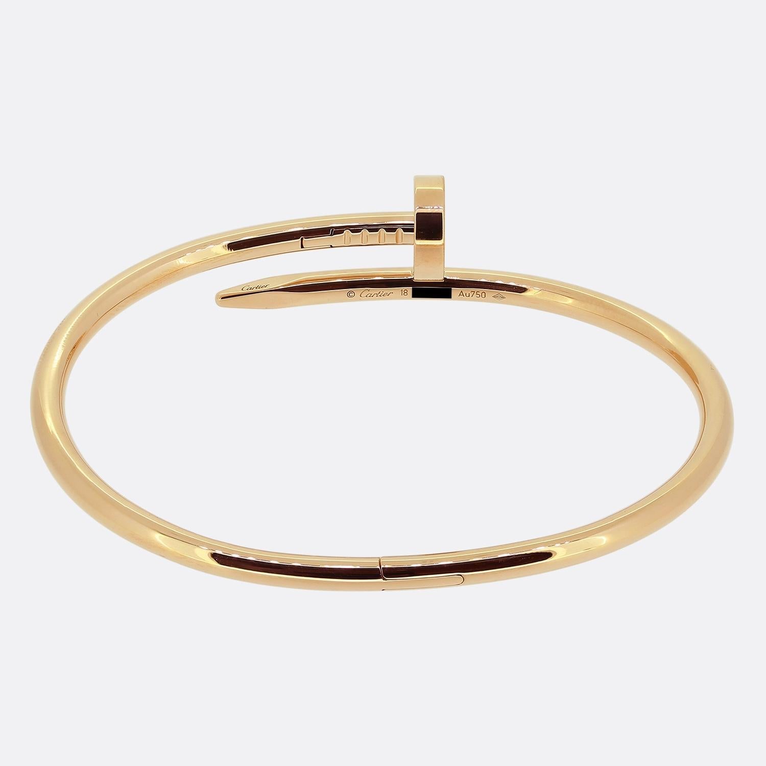 Women's or Men's Cartier Juste un Clou Bracelet Size 18 For Sale