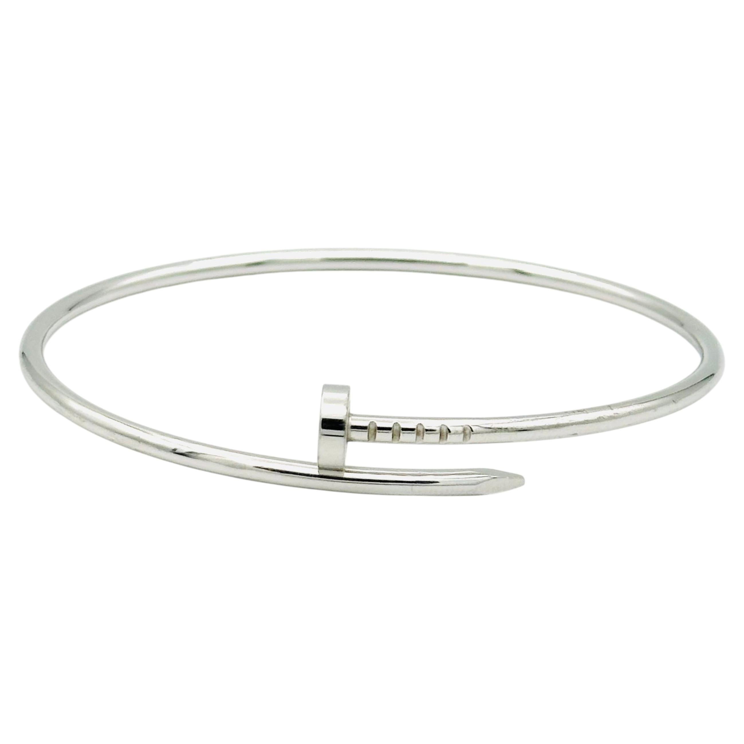 Cartier Juste un Clou Bracelet Size 19 18k White Gold Small Model