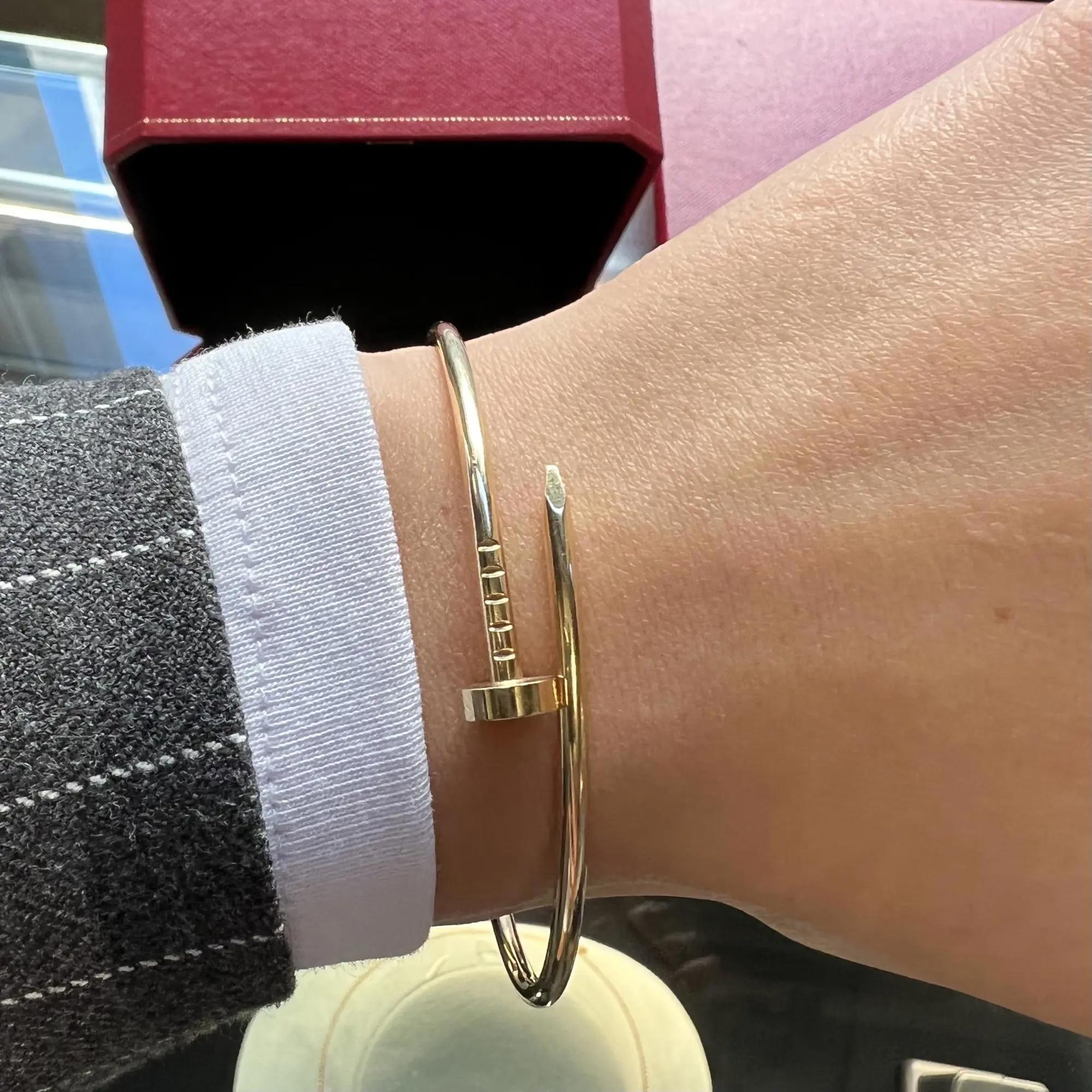 Modern Cartier Juste Un Clou Bracelet Small Model 18K Rose Gold Size 19