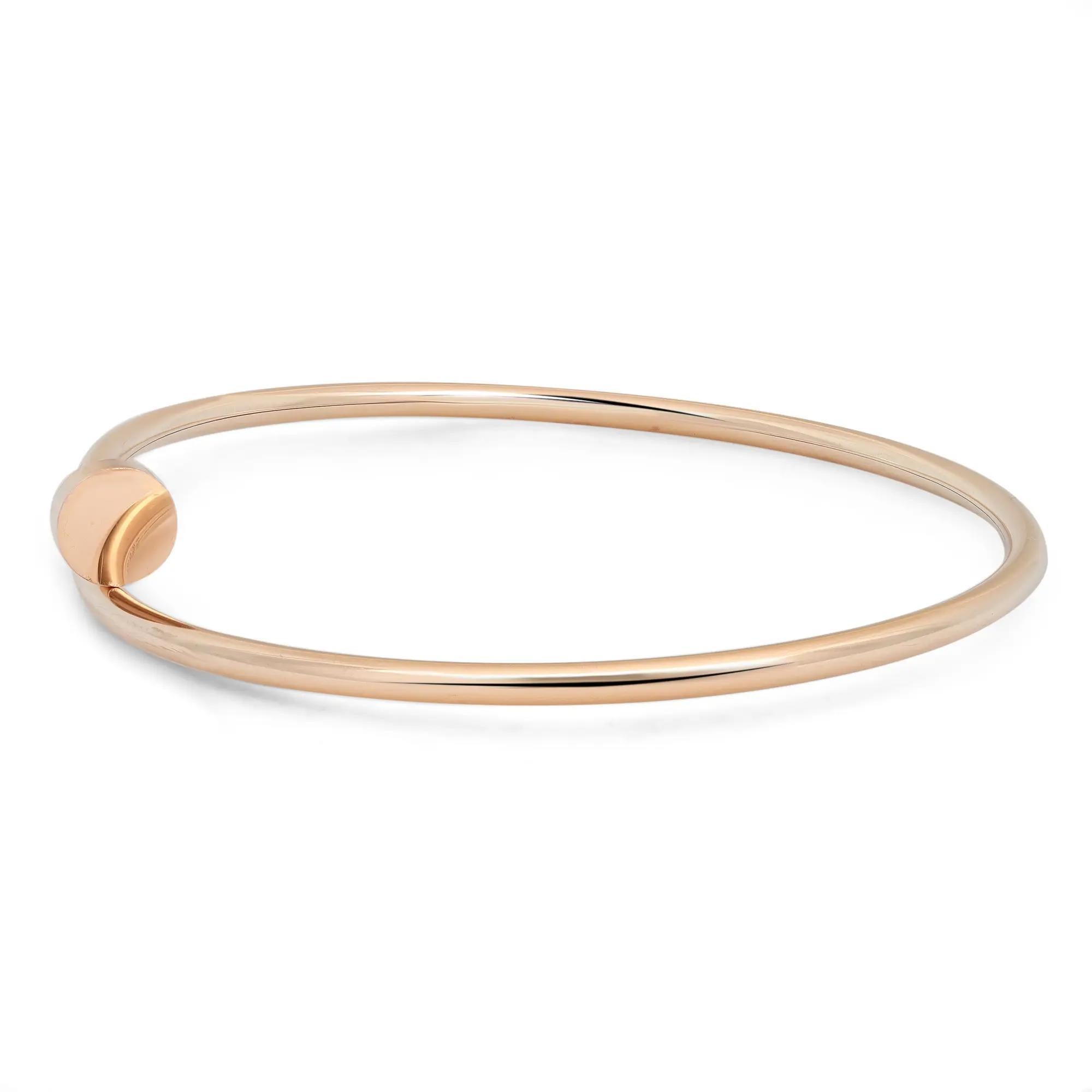 Women's or Men's Cartier Juste Un Clou Bracelet Small Model 18K Rose Gold Size 19 For Sale