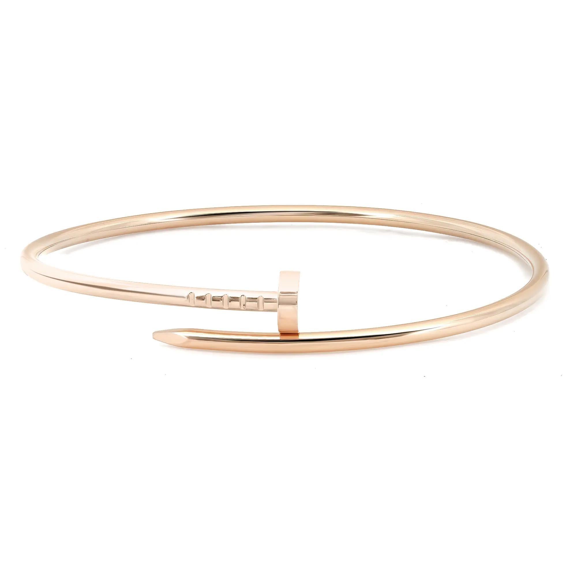 Cartier Juste Un Clou Bracelet Small Model 18K Rose Gold Size 19 For Sale 1