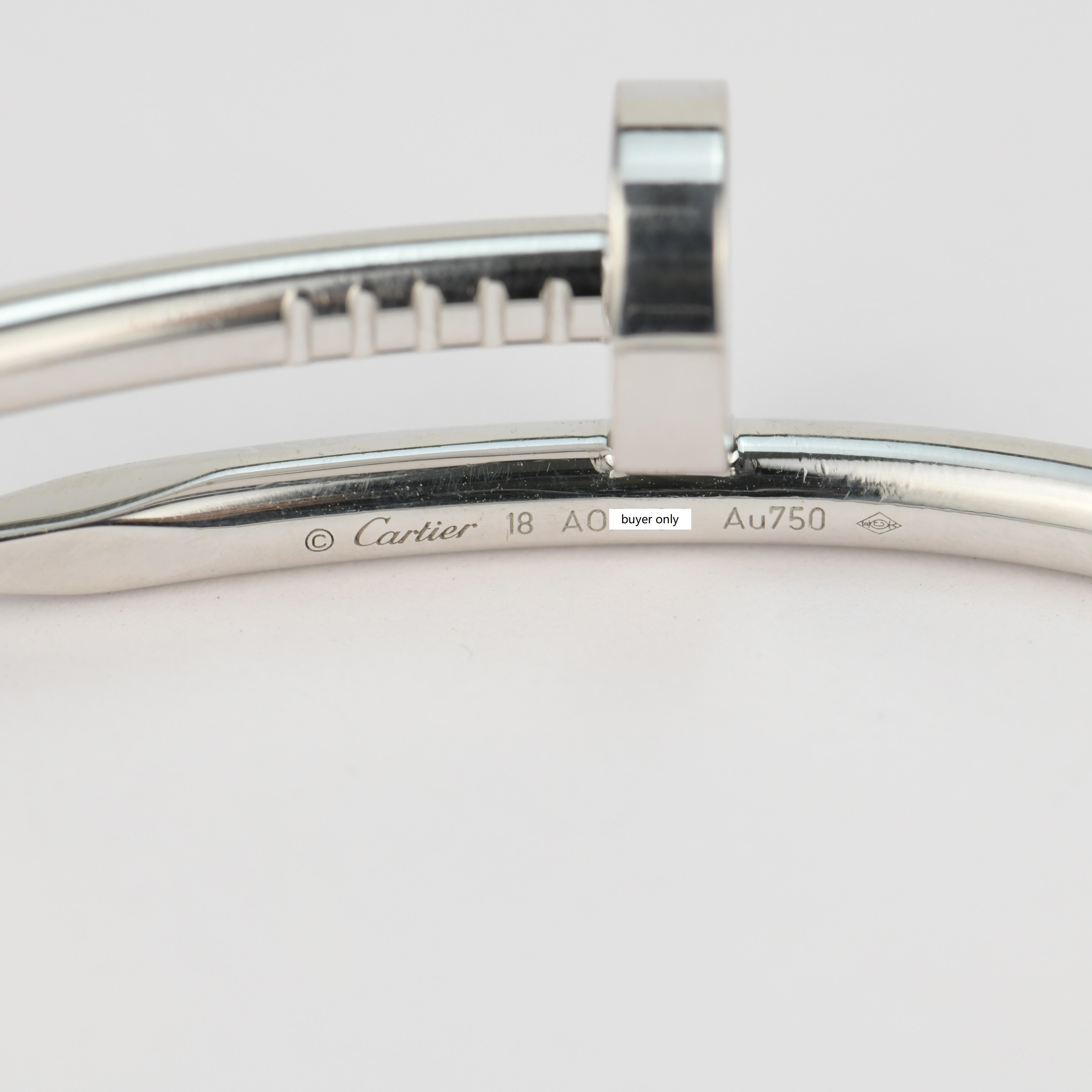 Cartier Juste Un Clou Armband aus Weißgold Größe 18 6