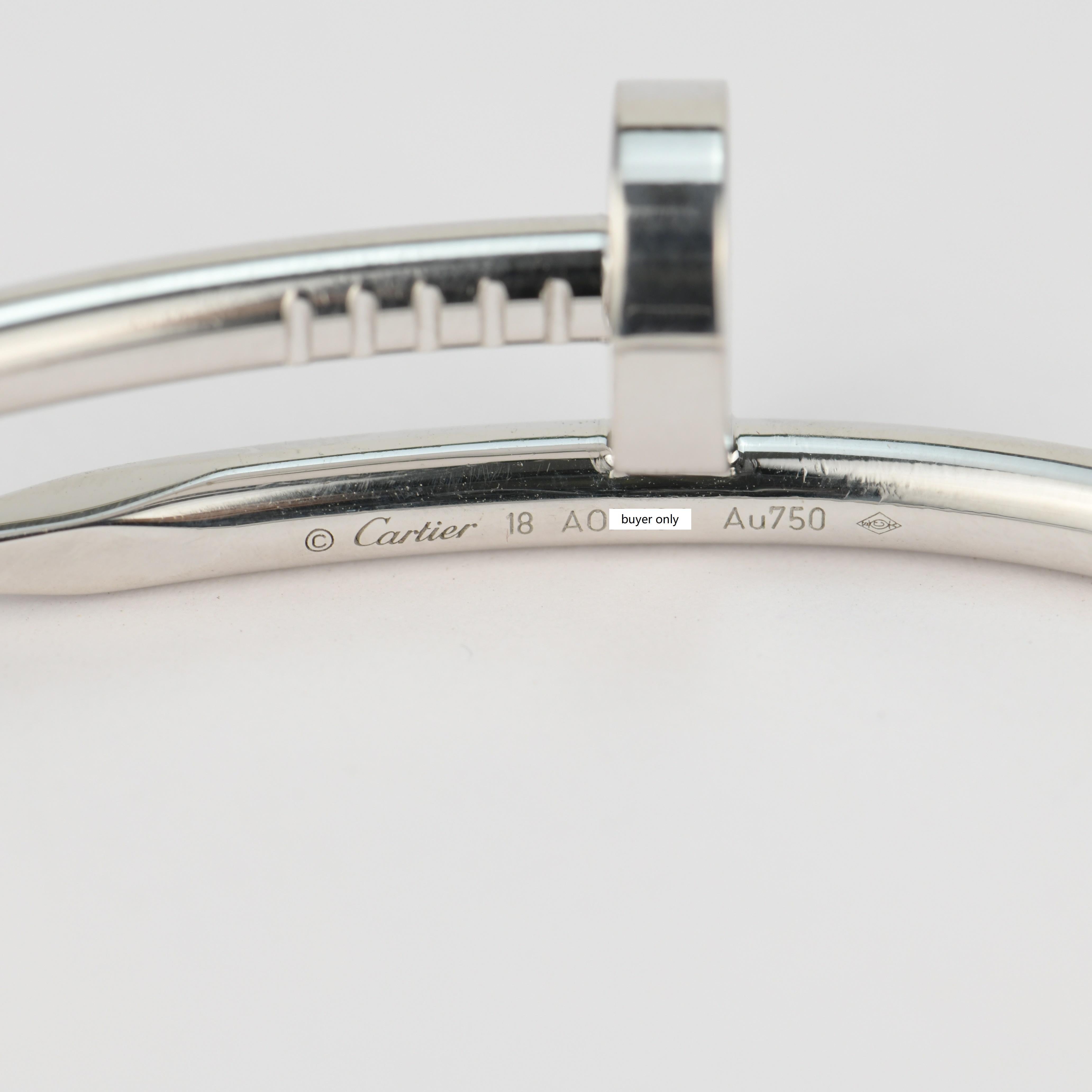 Cartier Juste Un Clou Bracelet White Gold Size 18 3