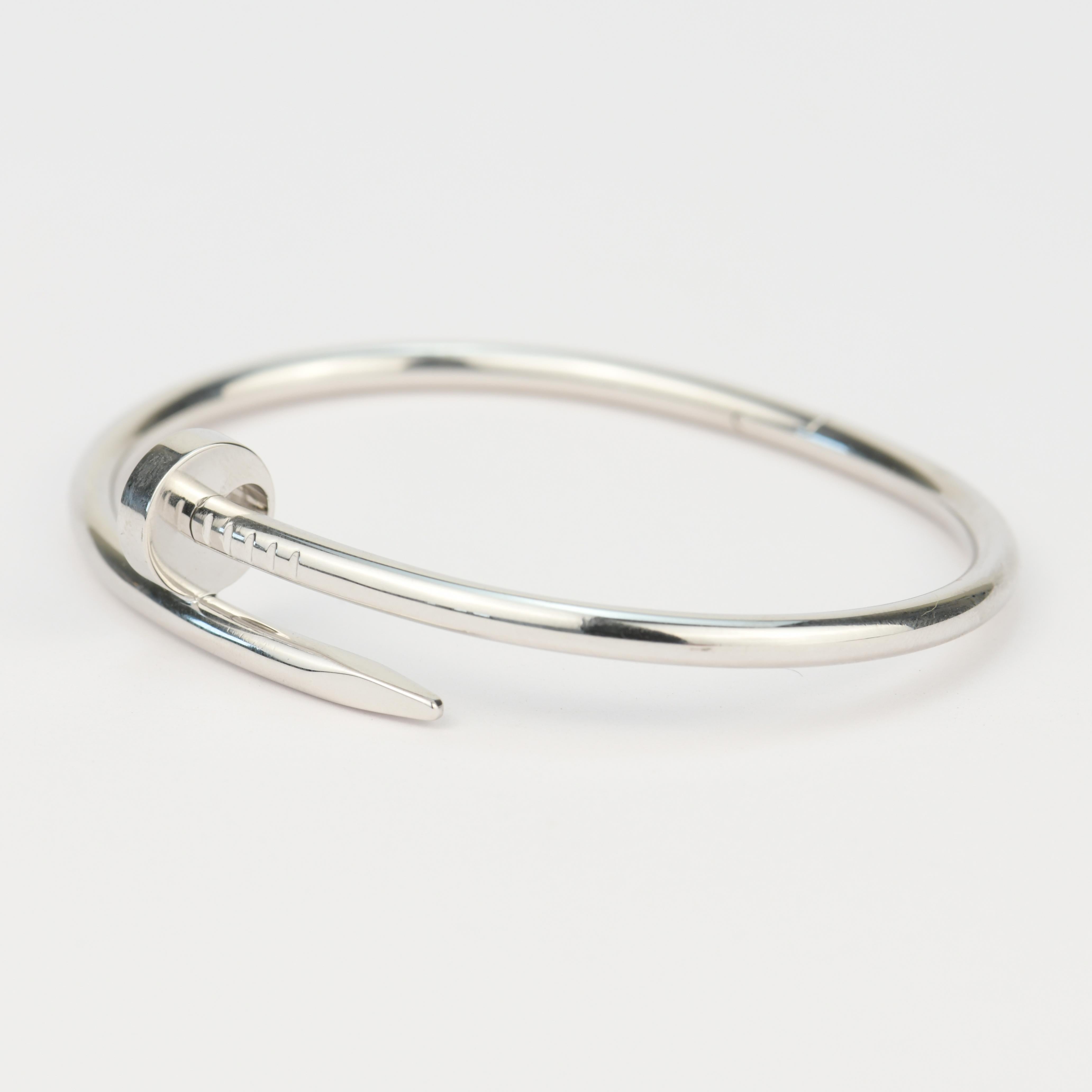 Cartier Juste Un Clou Armband aus Weißgold Größe 18 im Zustand „Hervorragend“ in Banbury, GB