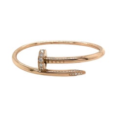 Cartier Juste Un Clou Bracelet with Diamonds in 18k Yellow Gold SIZE 16