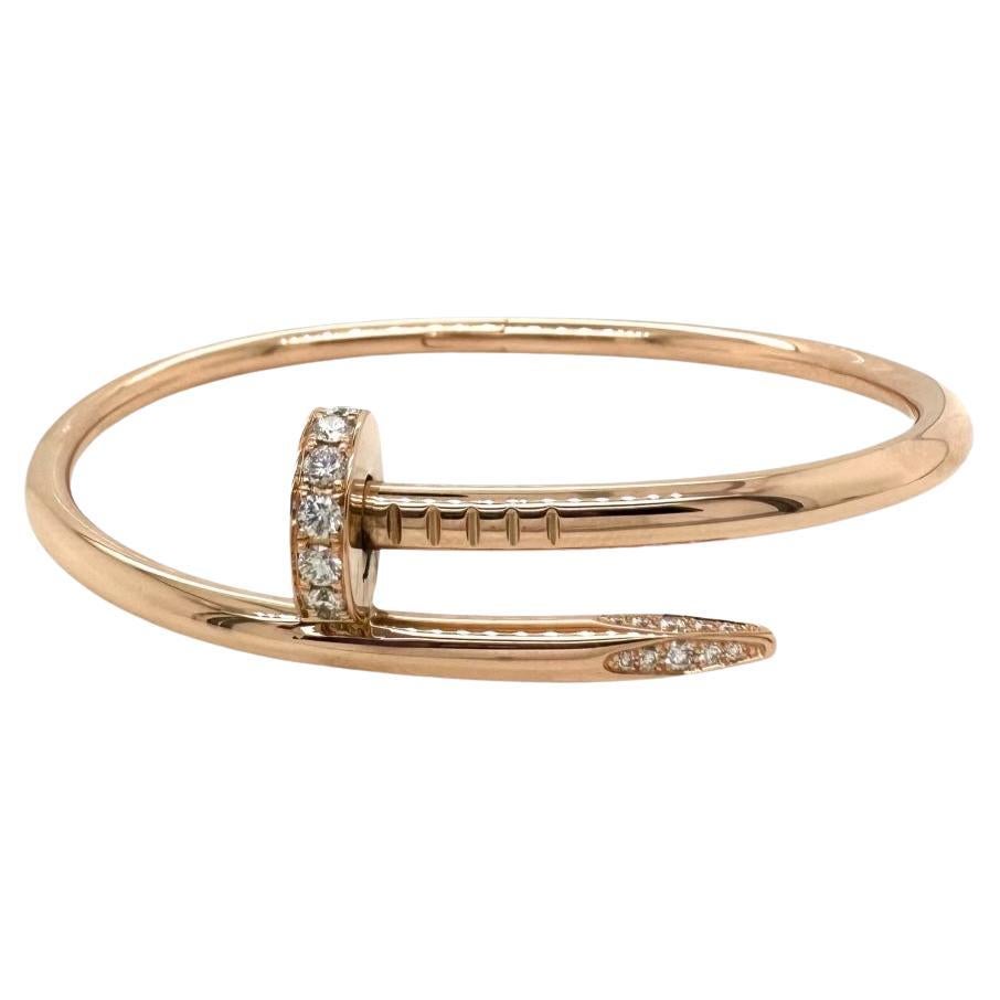 Cartier Juste Un Clou Bracelet with Diamonds in 18k Yellow Gold SIZE 16 