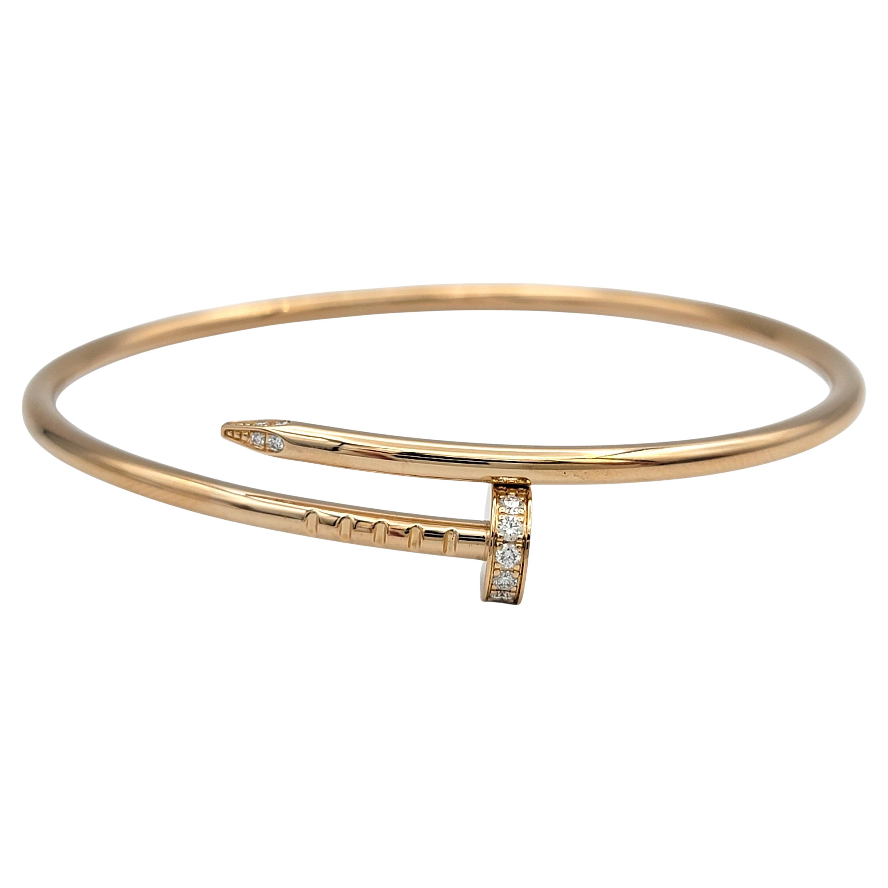 Cartier Juste Un Clou Bracelet with Diamonds Small Model in 18 Karat Rose Gold For Sale