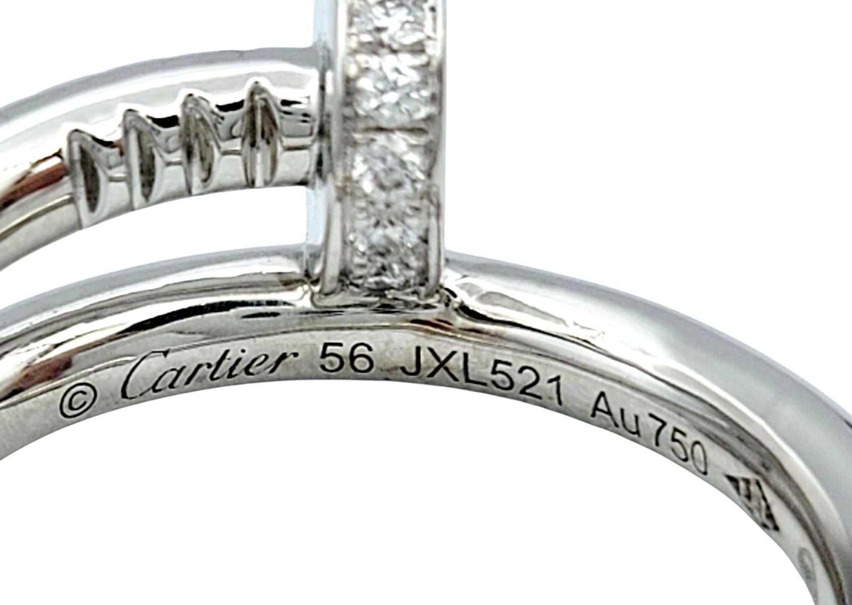 Cartier Juste Un Clou Klassischer Bandring mit Diamanten aus 18 Karat Weißgold, 56 im Angebot 4
