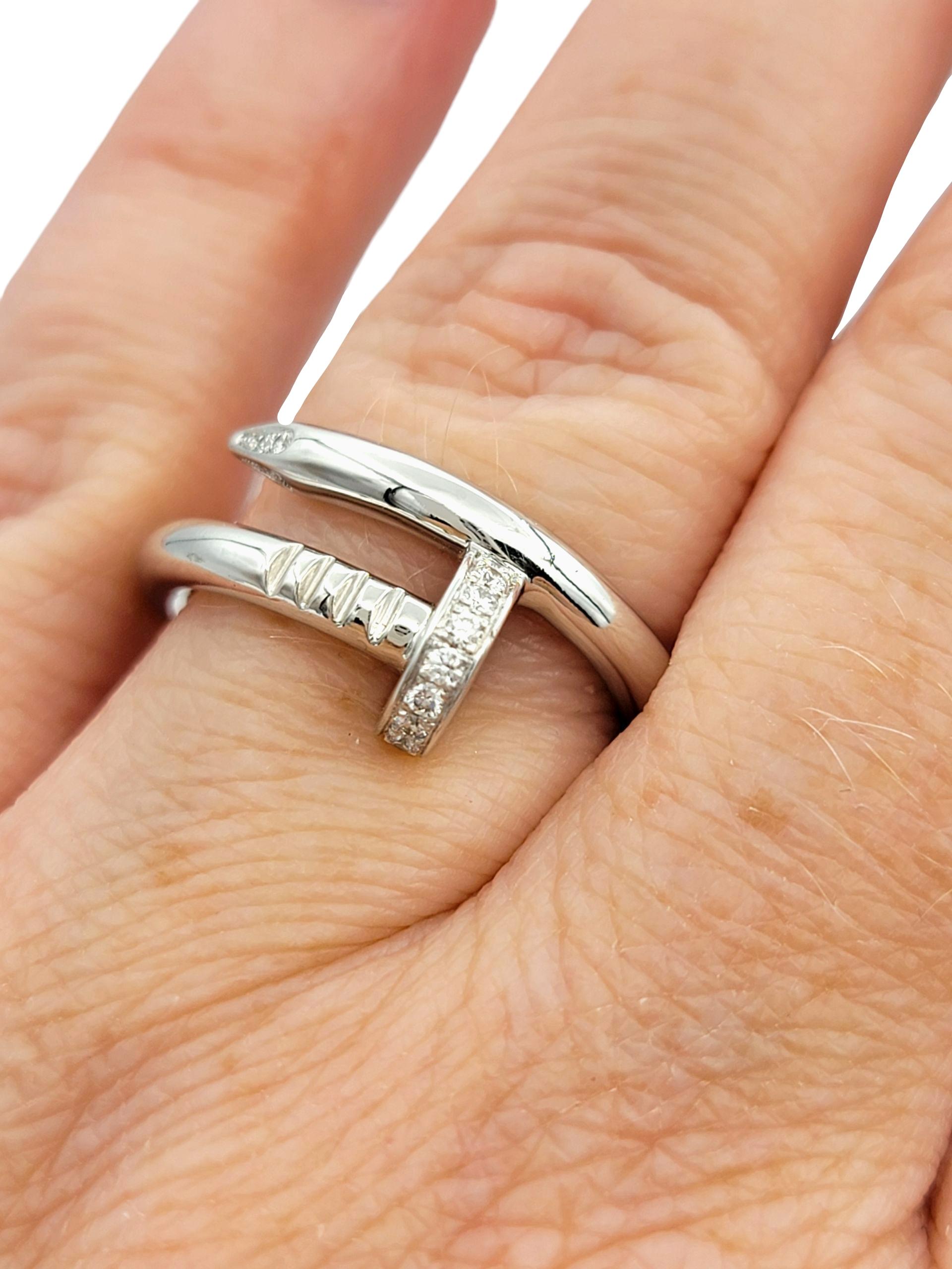 Cartier Juste Un Clou Klassischer Bandring mit Diamanten aus 18 Karat Weißgold, 56 im Angebot 6
