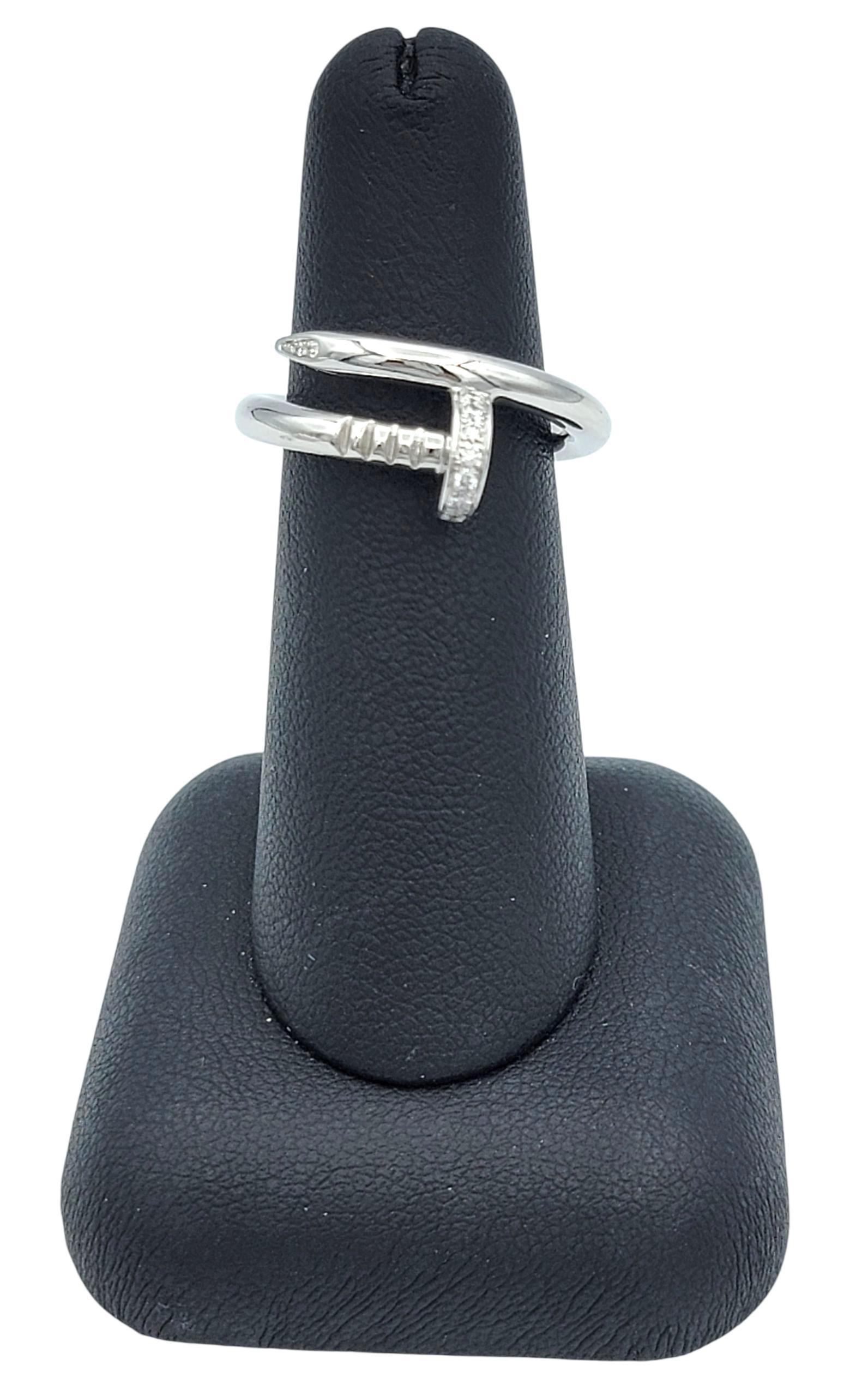 Cartier Juste Un Clou Klassischer Bandring mit Diamanten aus 18 Karat Weißgold, 56 im Angebot 7