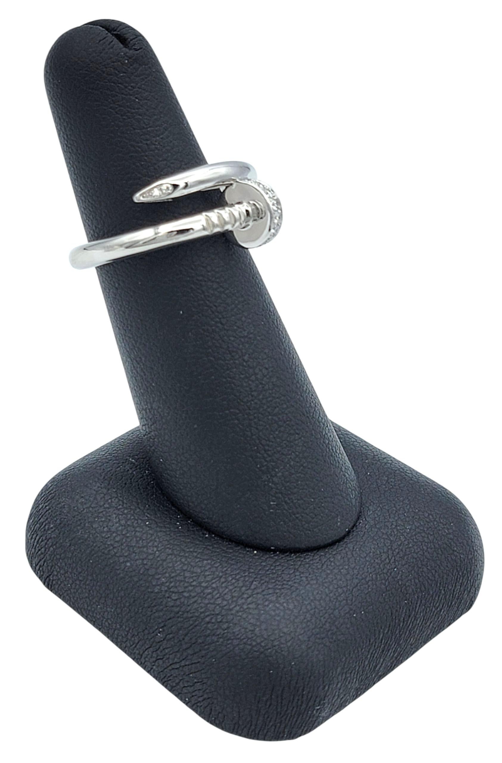 Cartier Juste Un Clou Klassischer Bandring mit Diamanten aus 18 Karat Weißgold, 56 im Angebot 8