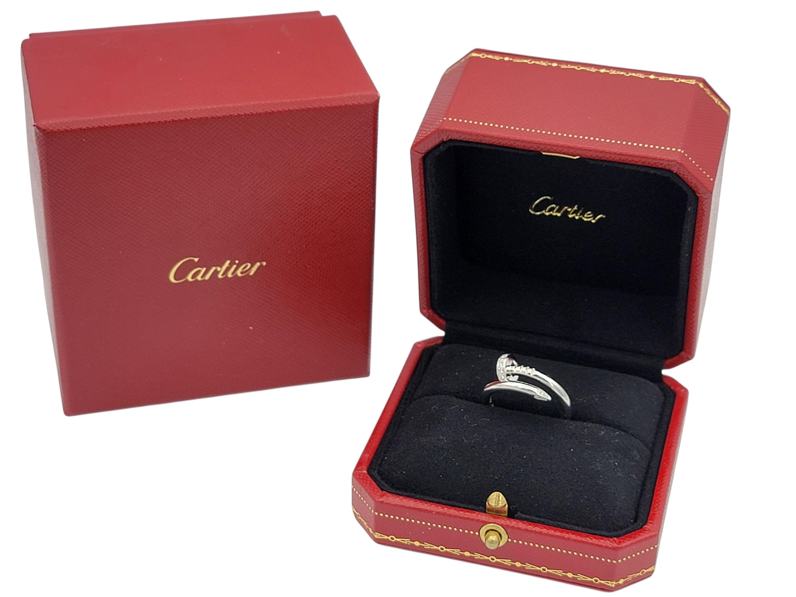 Cartier Juste Un Clou Klassischer Bandring mit Diamanten aus 18 Karat Weißgold, 56 im Angebot 9