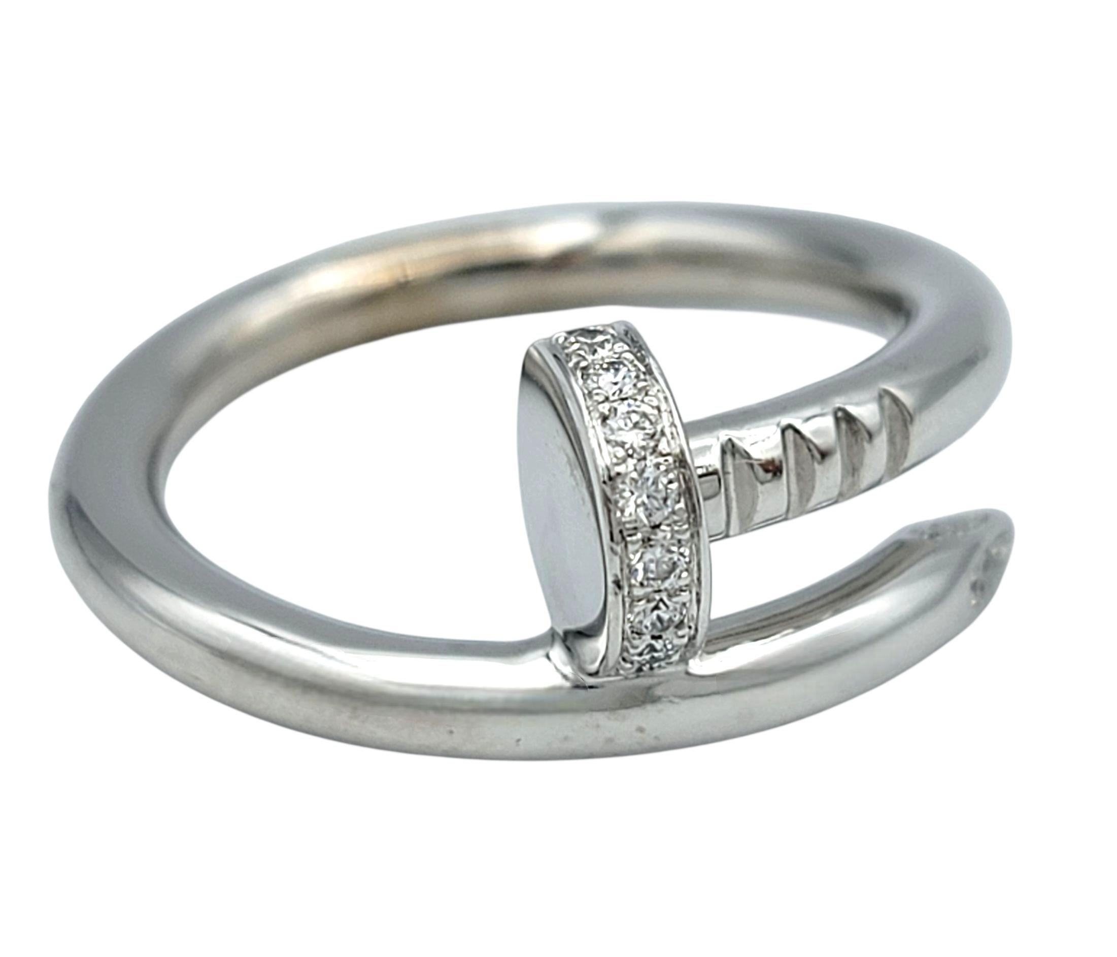 Cartier Juste Un Clou Klassischer Bandring mit Diamanten aus 18 Karat Weißgold, 56 (Zeitgenössisch) im Angebot