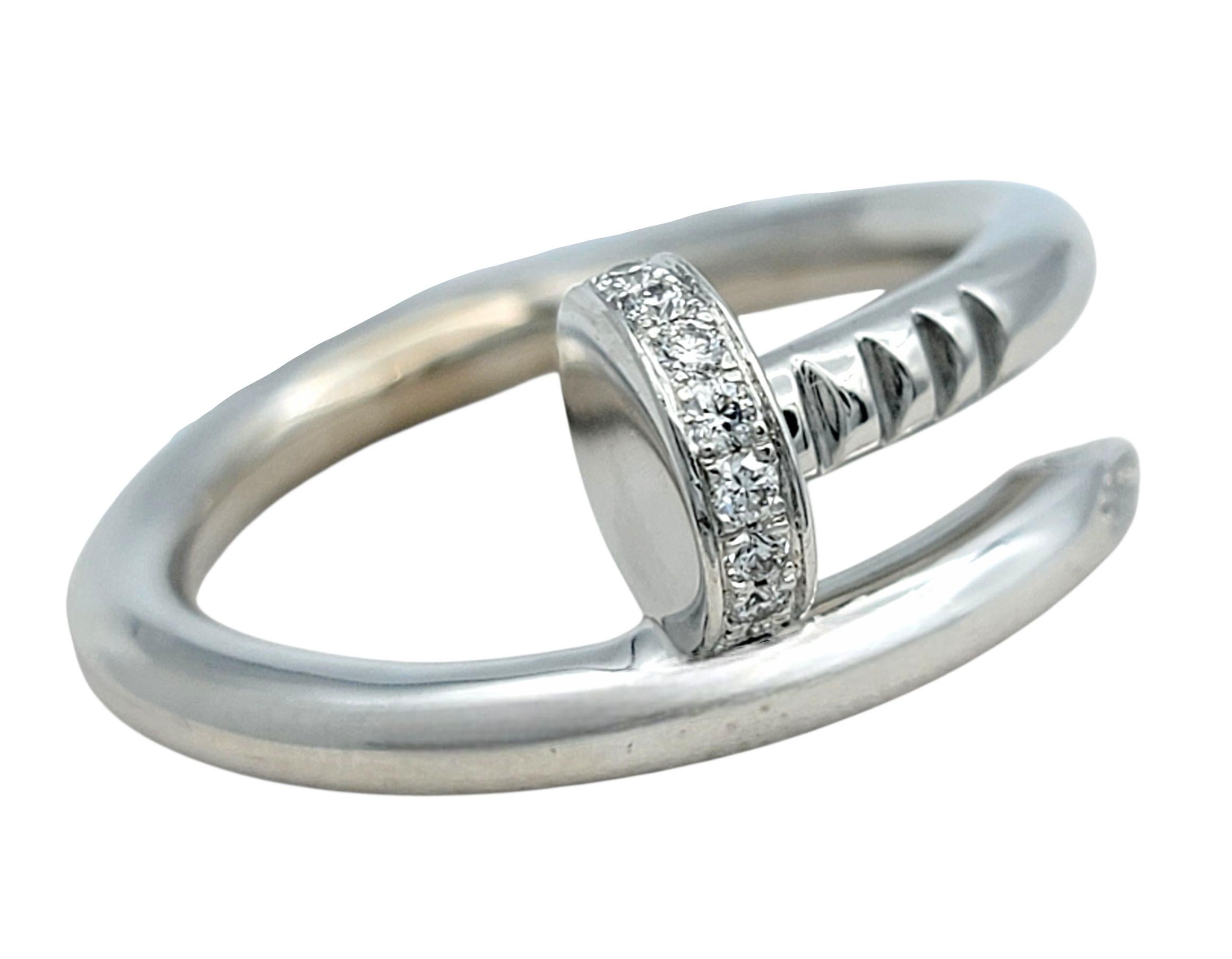 Cartier Juste Un Clou Klassischer Bandring mit Diamanten aus 18 Karat Weißgold, 56 für Damen oder Herren im Angebot