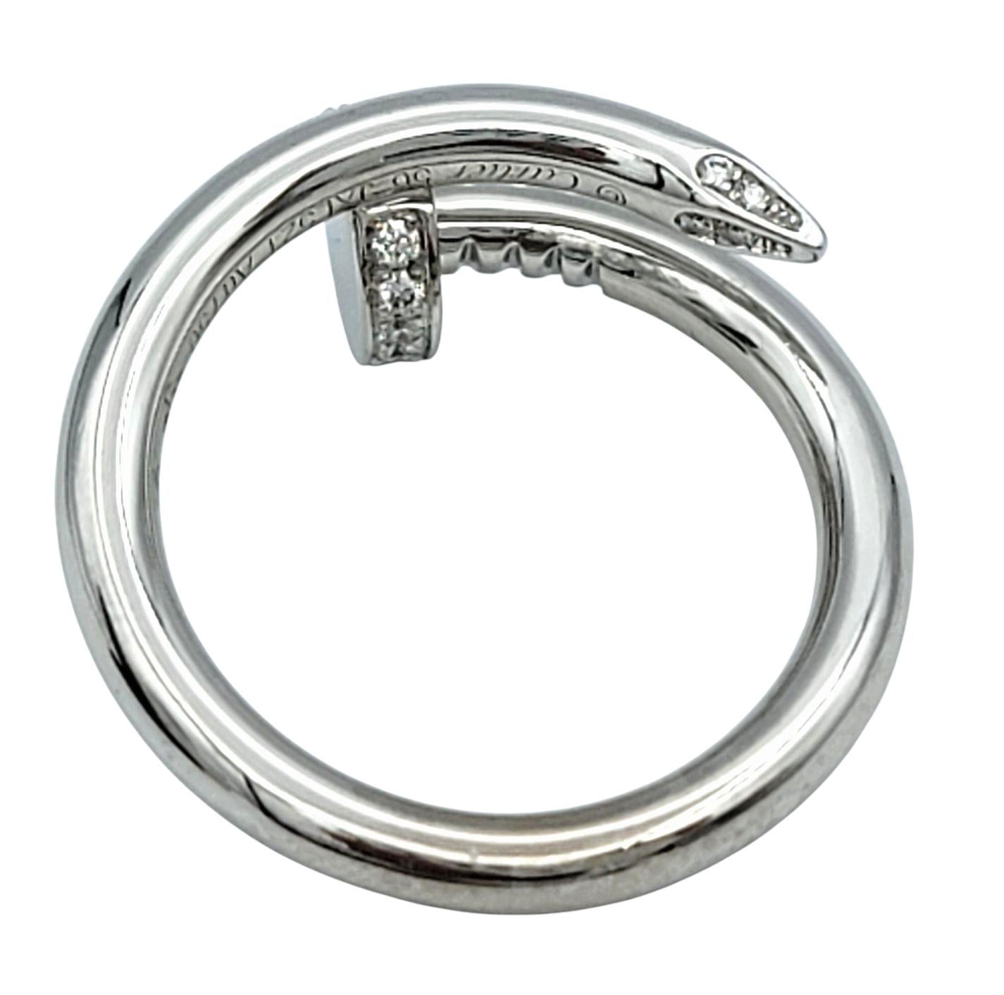 Cartier Juste Un Clou Klassischer Bandring mit Diamanten aus 18 Karat Weißgold, 56 im Angebot 3