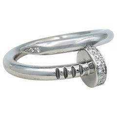 Cartier Juste Un Clou Klassischer Bandring mit Diamanten aus 18 Karat Weißgold, 56
