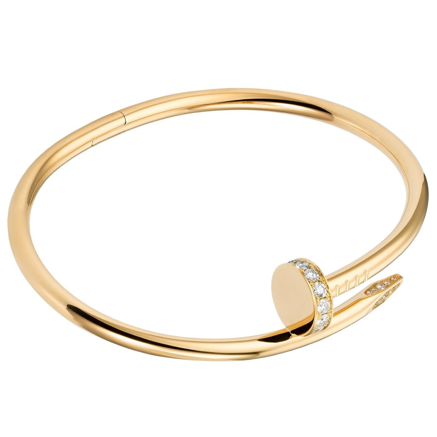 With Juste un Clou, Cartier enhances the design of a basic shape by transforming a simple nail into a piece of jewelry. Designed for Cartier New York in the 1970s, this Cartier design icon combines pure lines, precise form, accurate proportions and