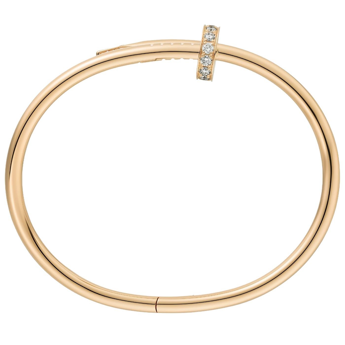 Cartier Juste Un Clou Classic Model 0.58ct Diamond Bracelet 18K Yellow Gold In New Condition For Sale In Aventura, FL