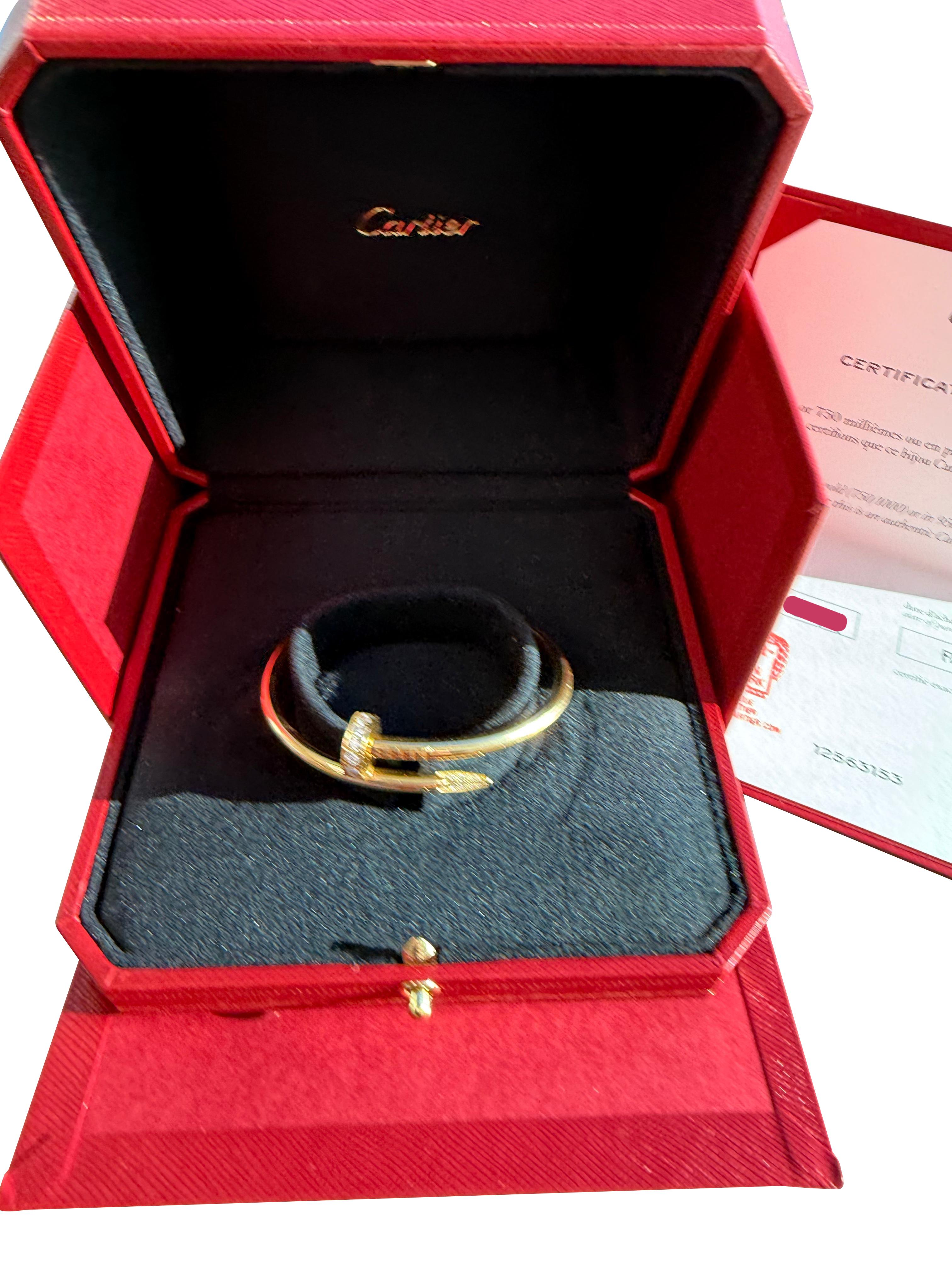Cartier Juste Un Clou Classic Model 0.58ct Diamond Bracelet 18K Yellow Gold For Sale 1