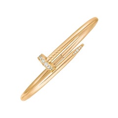 Cartier Juste Un Clou Classic Model Bracelet With Diamonds 18K Yellow Gold 19CM