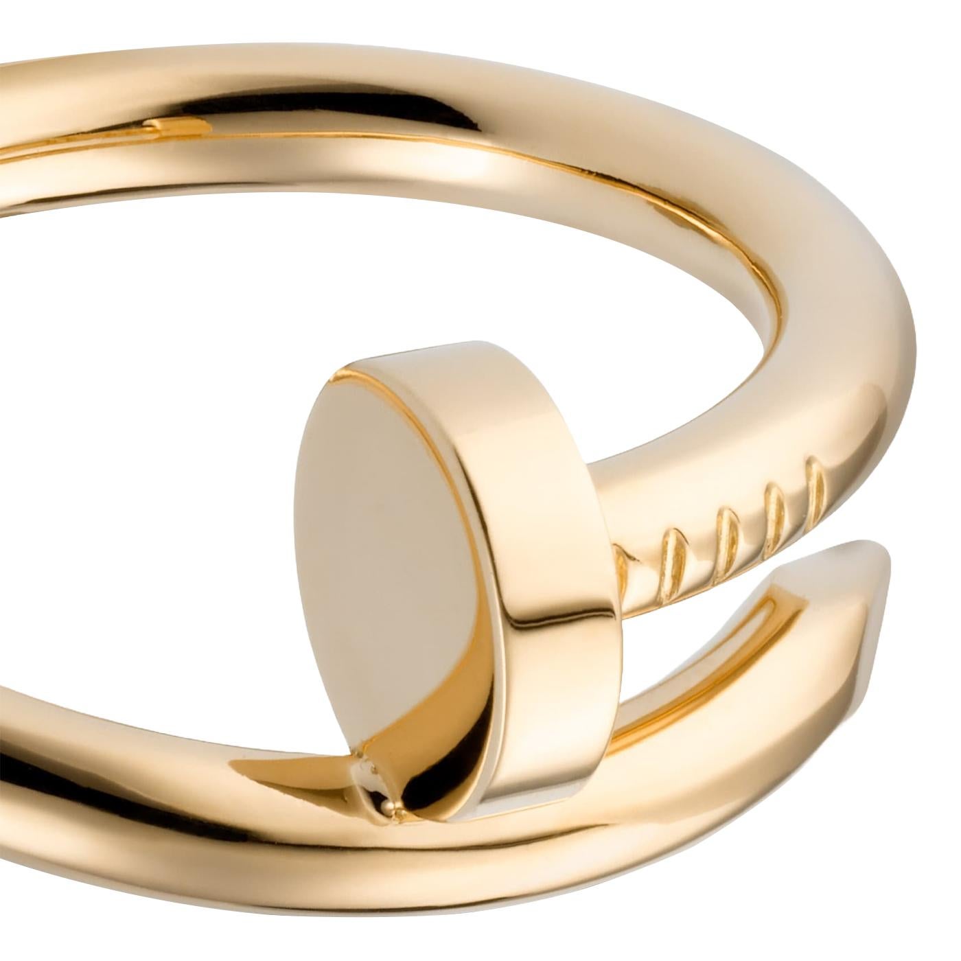 Modernist Cartier Juste Un Clou Classic Model Nail Ring Yellow Gold Size 52 For Sale