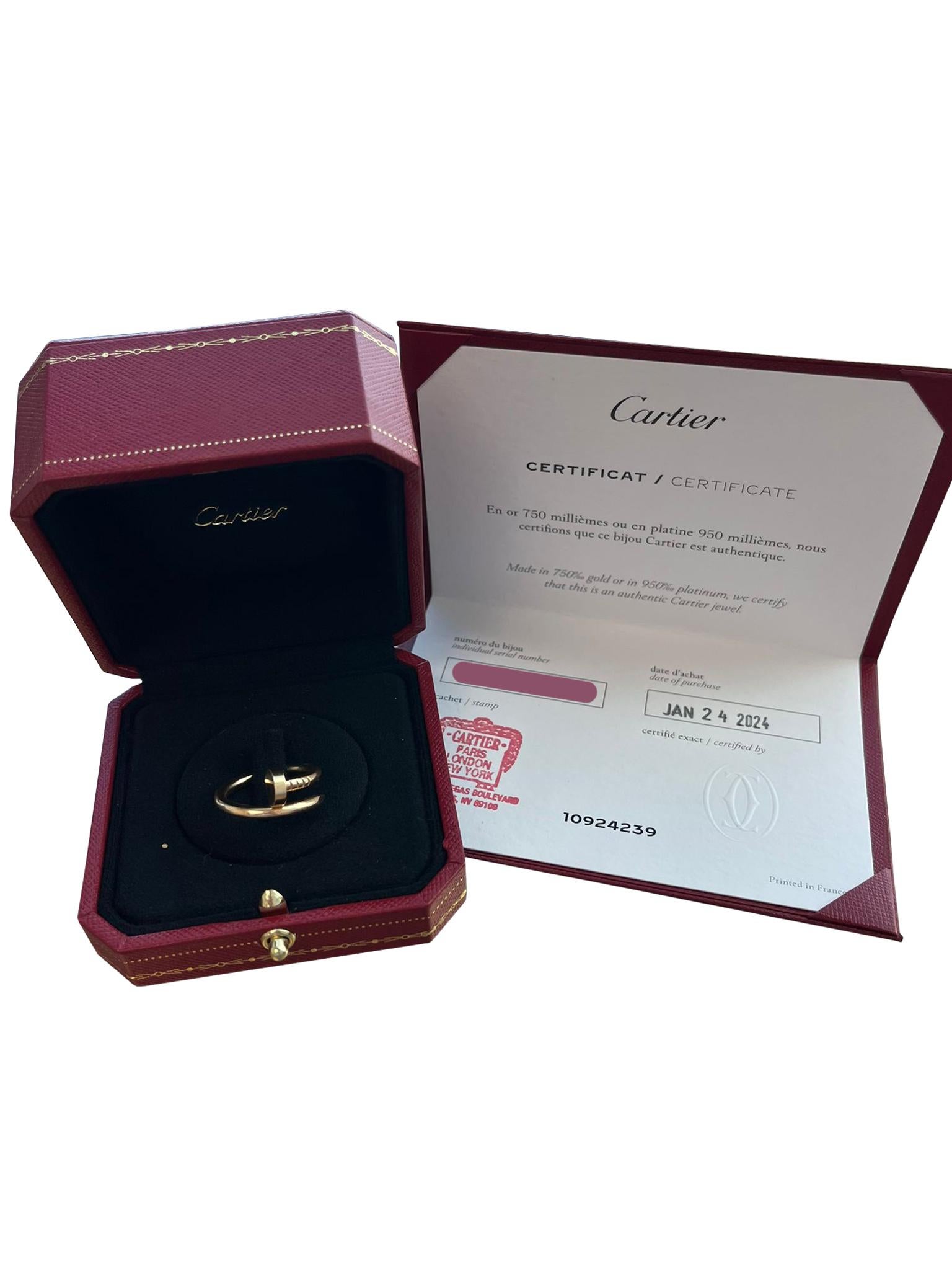 Cartier Juste Un Clou Classic Model Nail Ring Yellow Gold Size 52 In Good Condition For Sale In Aventura, FL