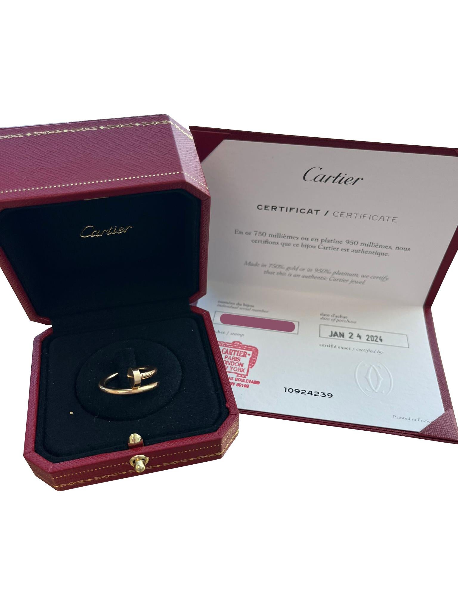 Cartier Juste Un Clou Classic Model Nail Ring Yellow Gold Size 52 For Sale 1