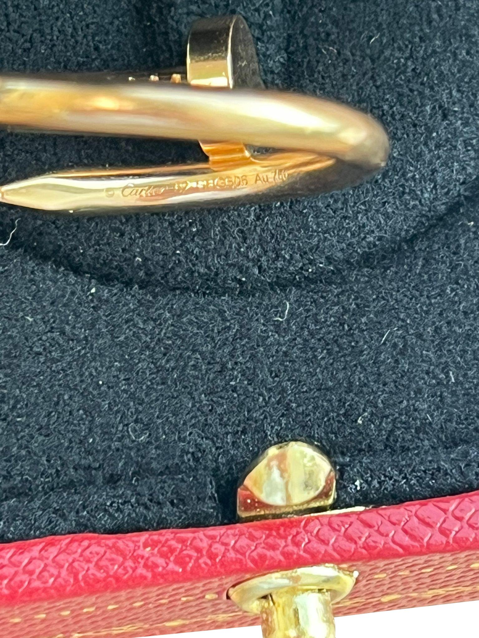 Cartier Juste Un Clou Classic Model Nail Ring Yellow Gold Size 52 For Sale 2