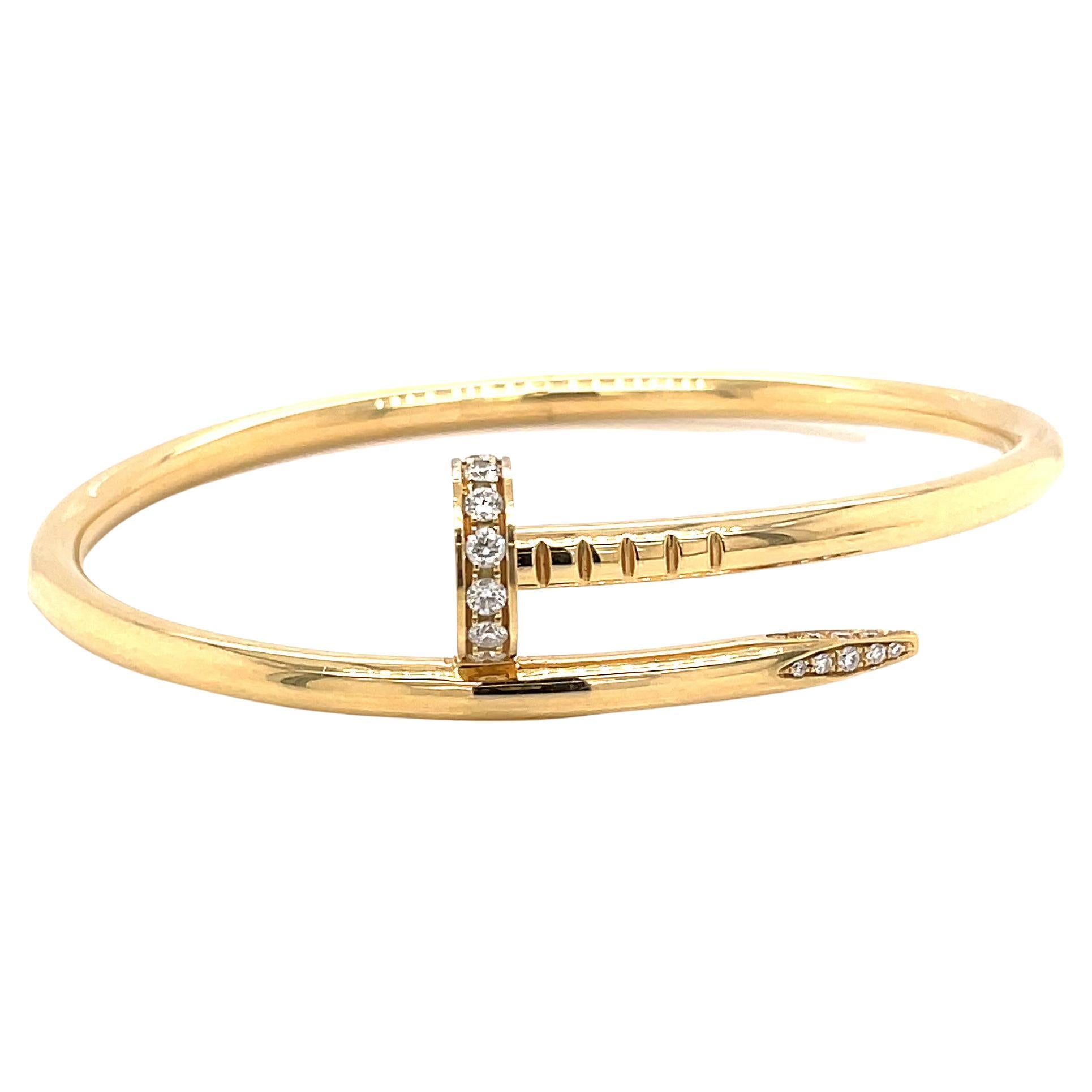 Cartier Juste Un Clou Diamond 18 Karat Gold Bracelet at 1stDibs