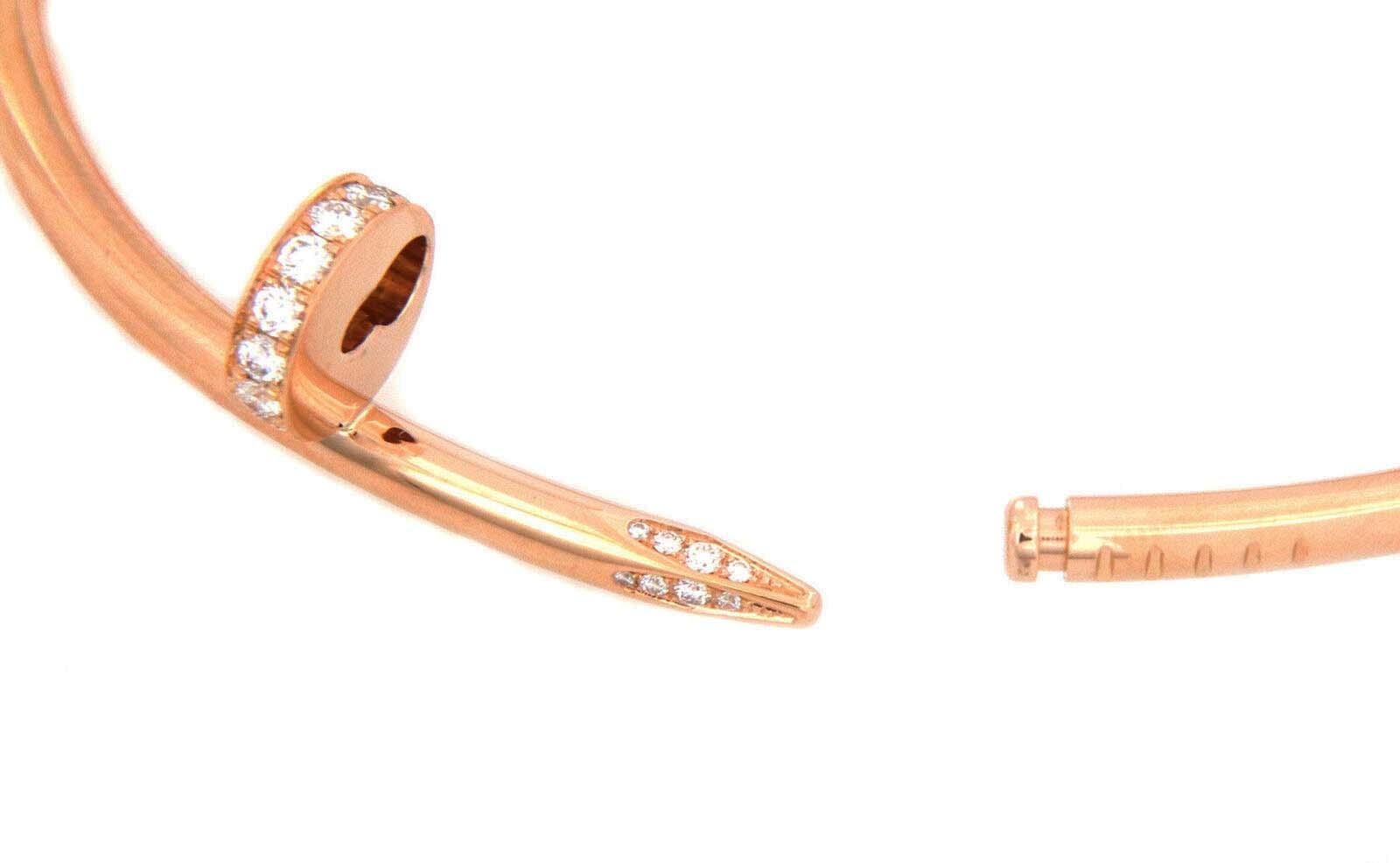 Cartier Juste un Clou Bracciale in oro rosa 18 carati con diamanti e carta in vendita 1