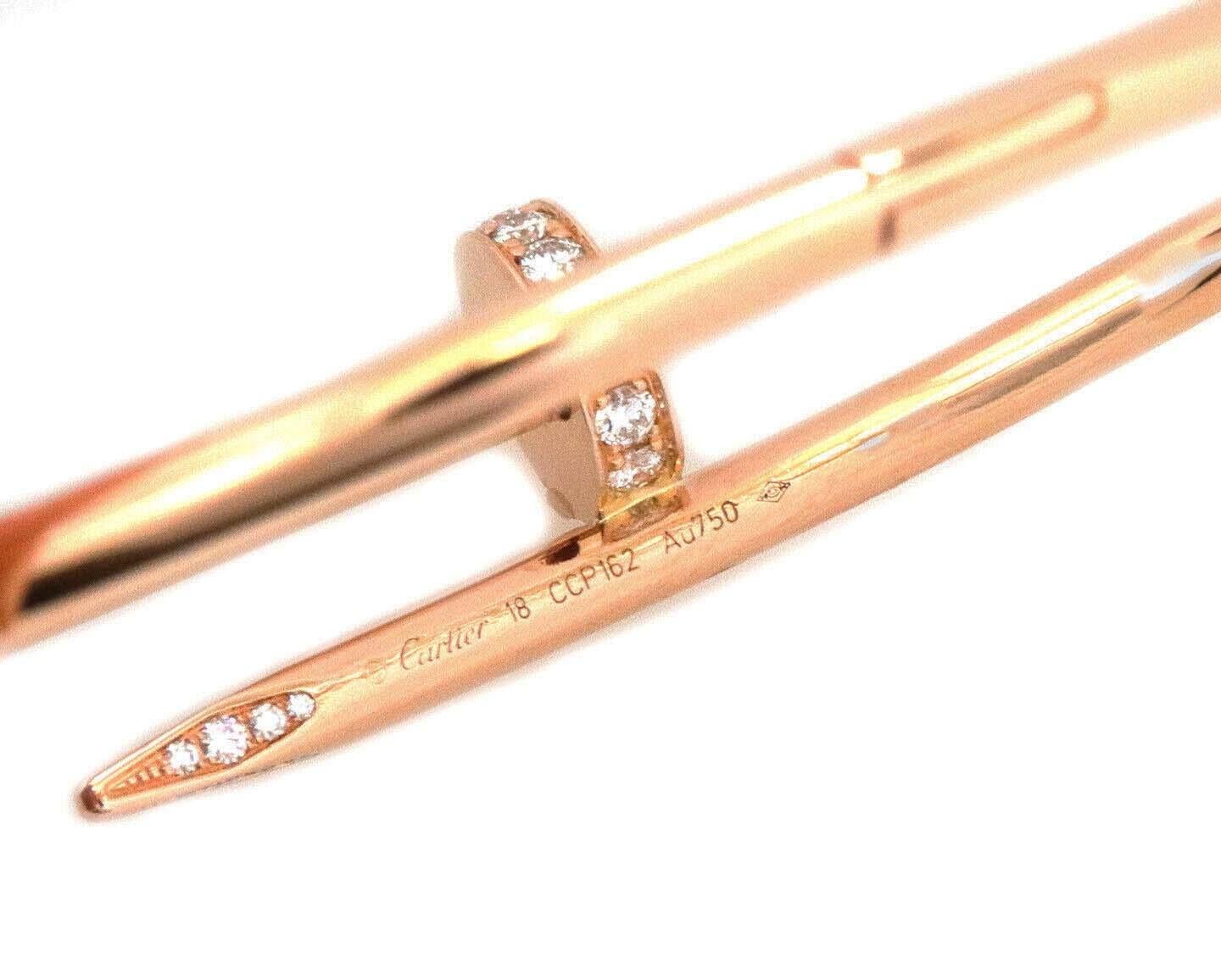 Modern Cartier Juste un Clou Diamond 18k Pink Gold Bracelet w/Paper