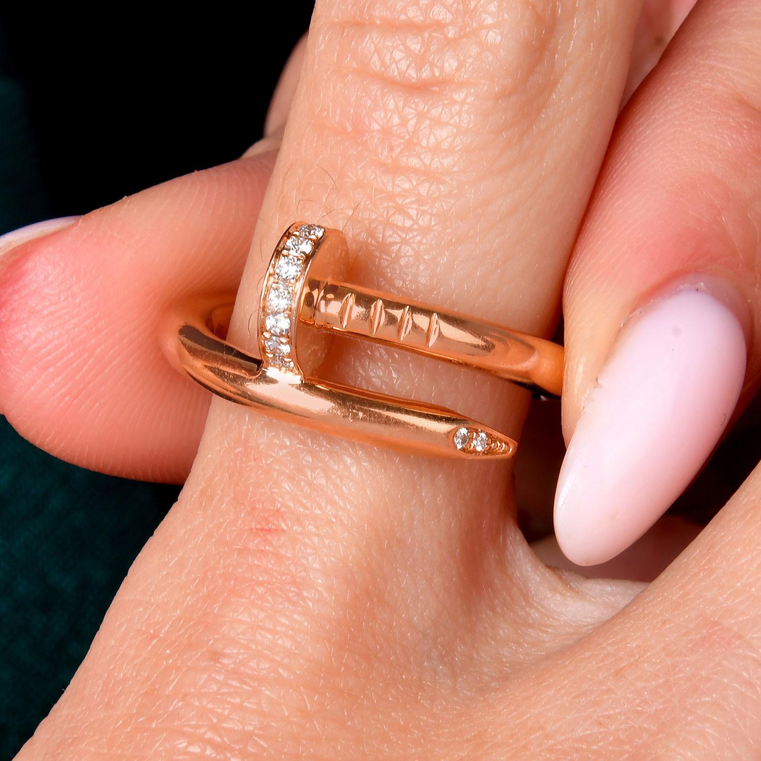 Elevate your style with the iconic Cartier Juste un Clou Ring, a masterpiece of modern luxury and bold design from the renowned Juste un Clou collection famously known for its nail design. Crafted from exquisite 18K rose (Pink) gold.

It is adorned