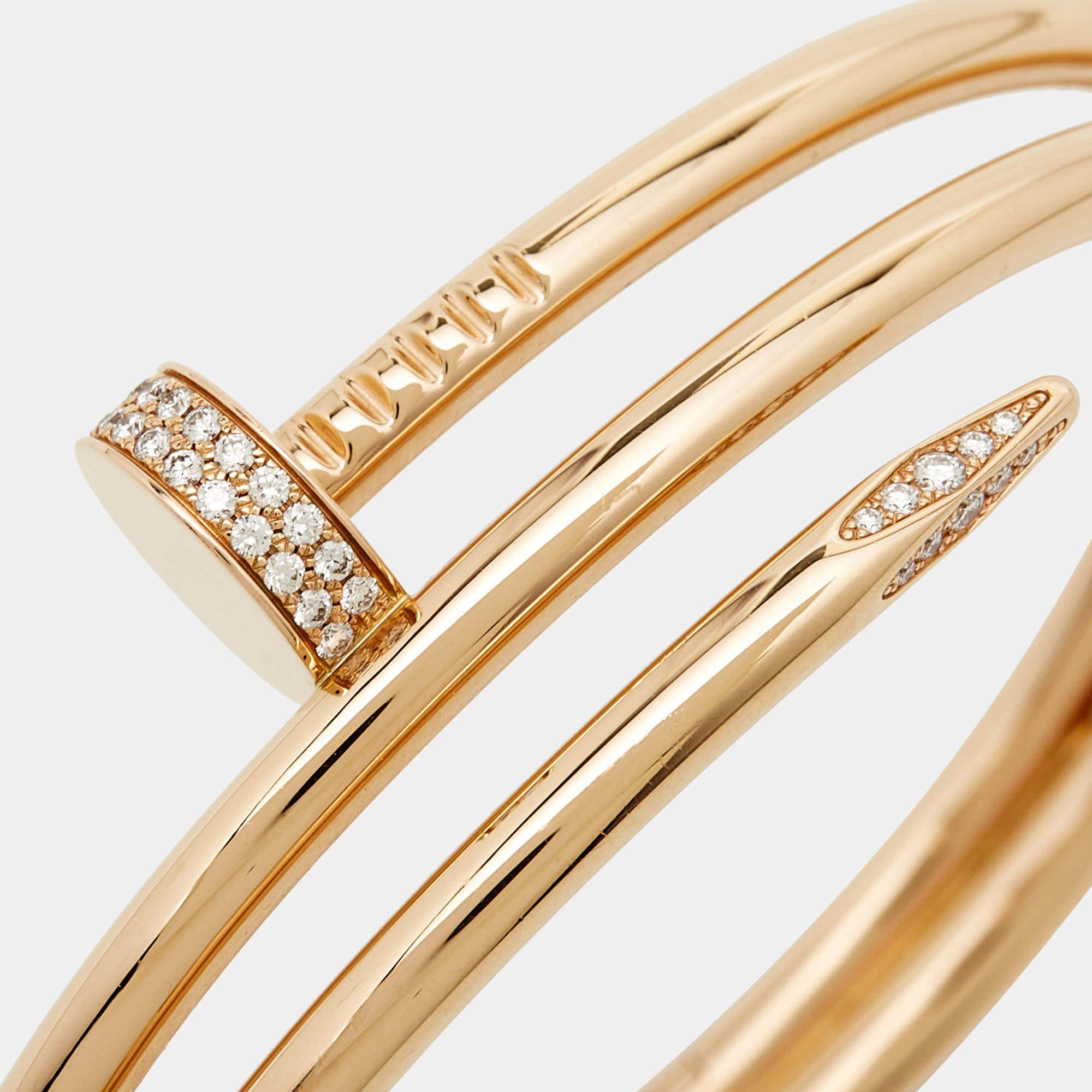 Cartier Juste Un Clou Diamond 18k Rose Gold Bracelet 16 2