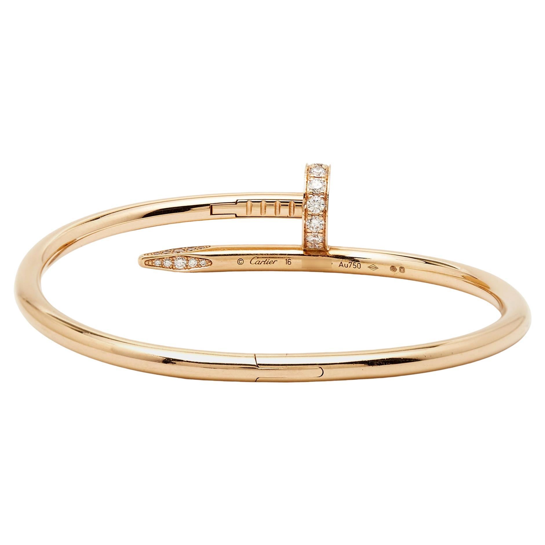 Cartier Juste Un Clou Diamant-Armband aus 18 Karat Roségold 16 im Angebot