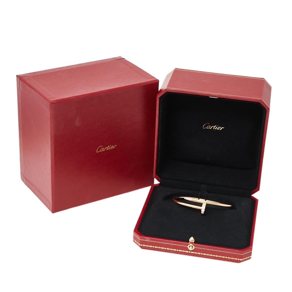 Cartier Juste Un Clou Diamond 18K Rose Gold Bracelet 17 1