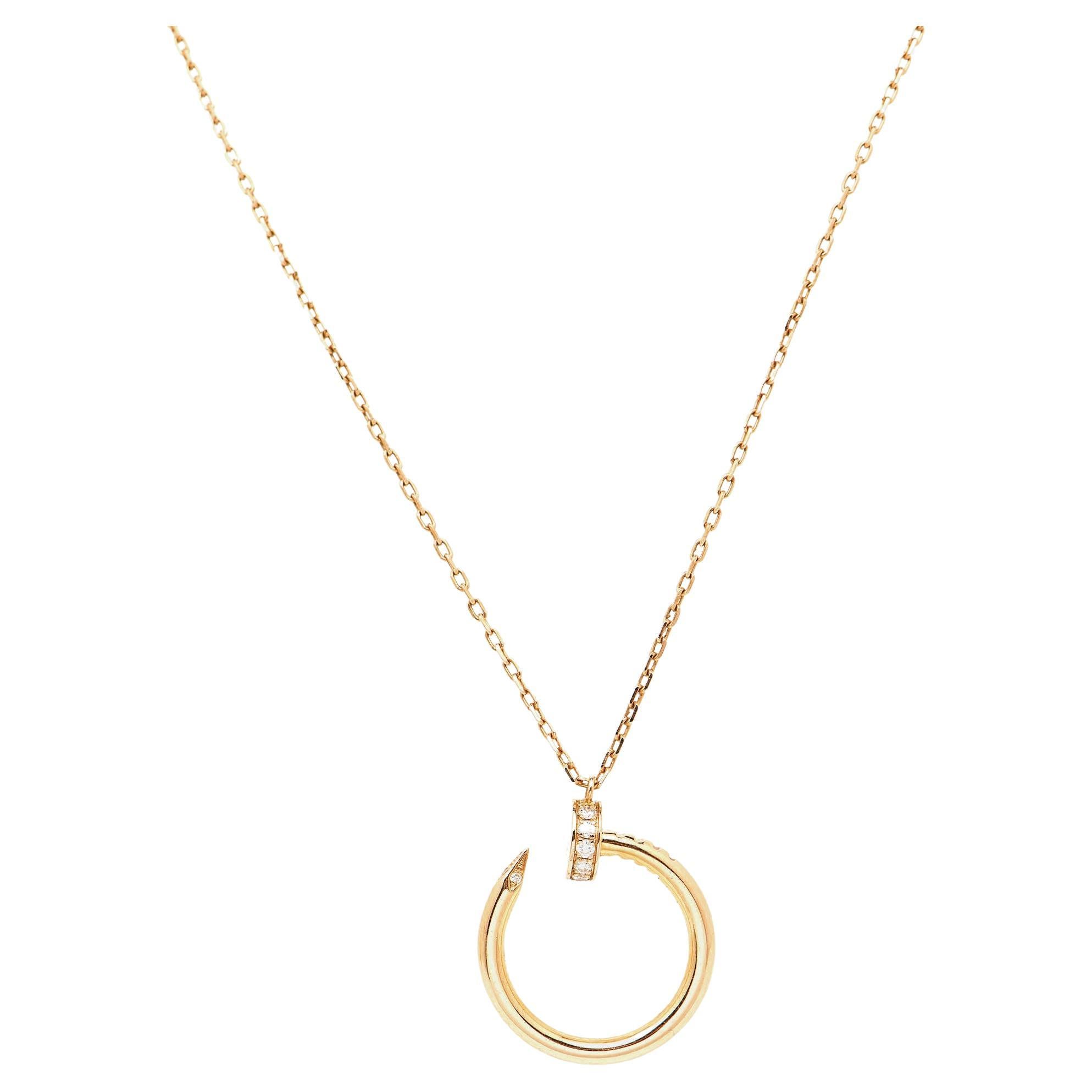 Cartier Juste Un Clou Diamond 18k Rose Gold Necklace