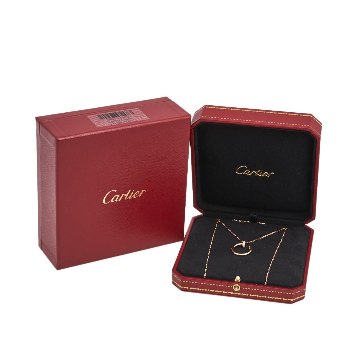 Women's Cartier Juste un Clou Diamond 18K Rose Gold Pendant Necklace
