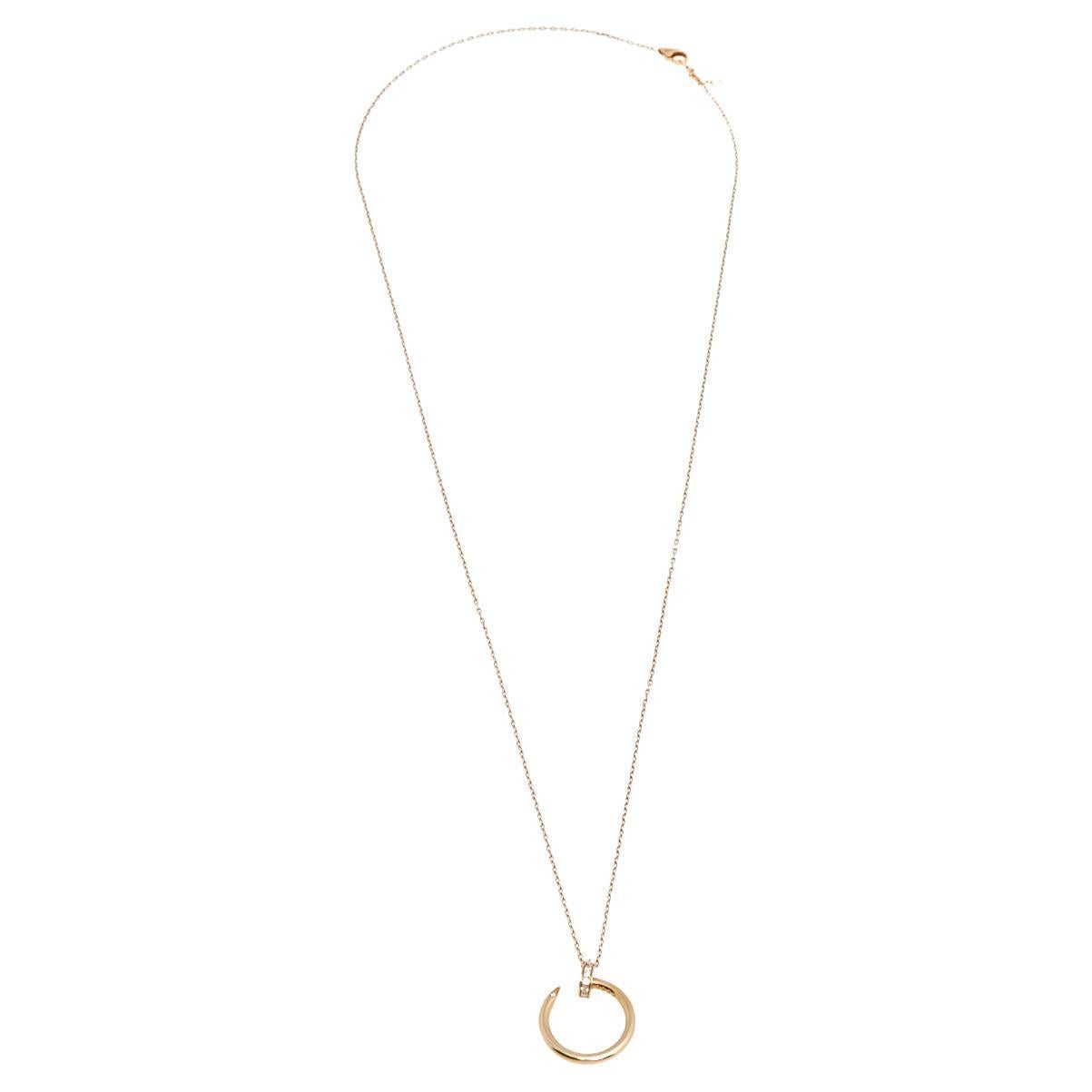 Cartier Juste un Clou Diamond 18K Rose Gold Pendant Necklace