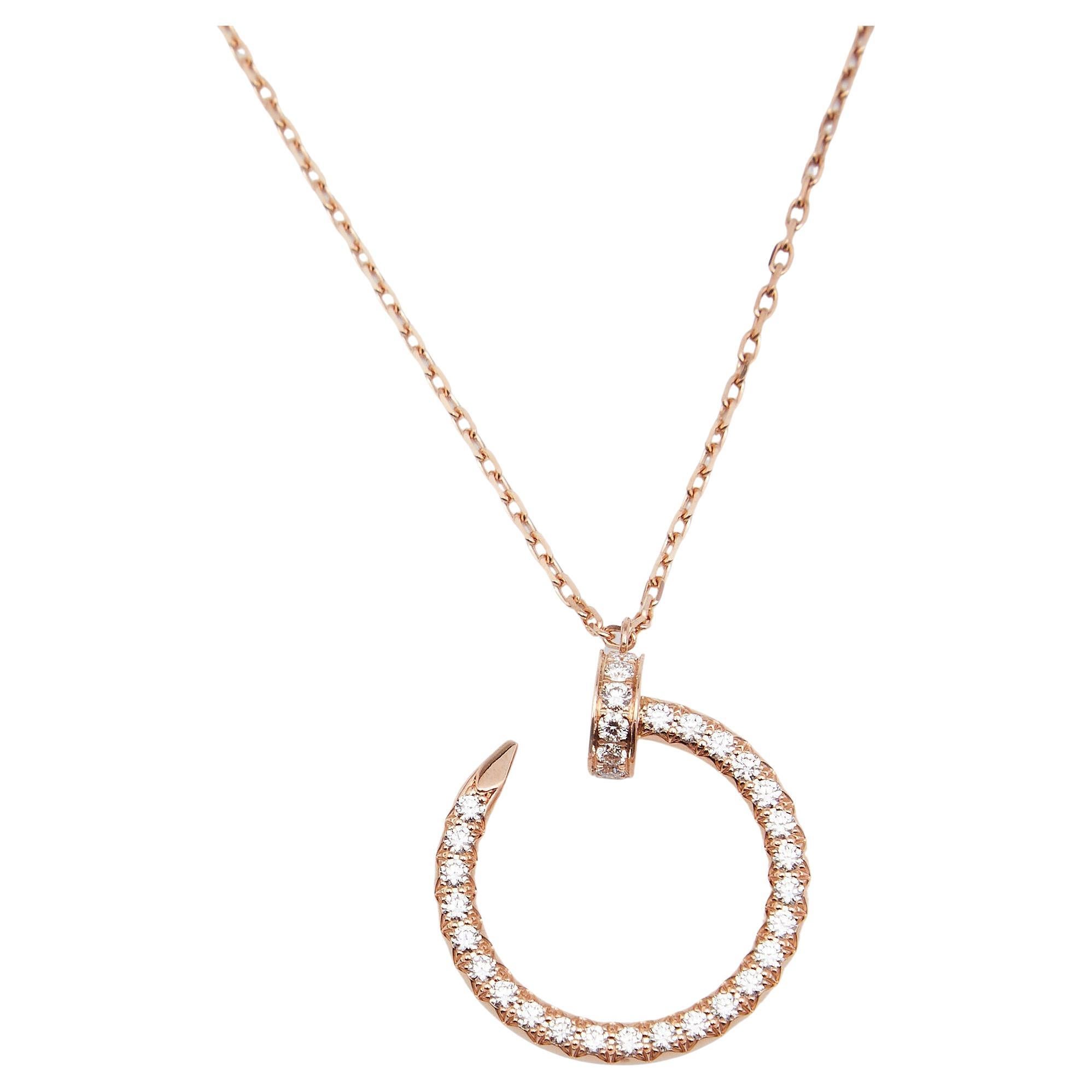 Cartier Juste Un Clou Diamond 18K Rose Gold Pendant Necklace
