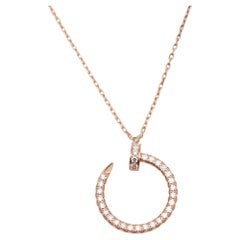 Used Cartier Juste Un Clou Diamond 18K Rose Gold Pendant Necklace