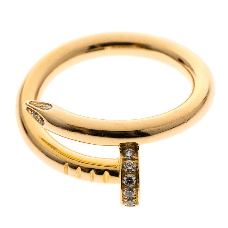 Cartier Juste Un Clou Diamond and 18k Rose Gold Ring 51 at 1stDibs
