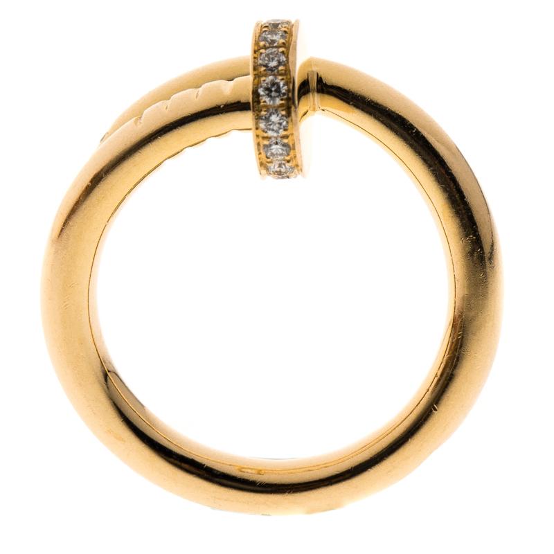 Cartier Juste Un Clou Diamond & 18k Rose Gold Ring 51 1