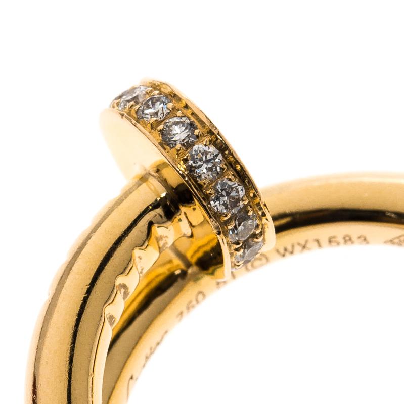 Cartier Juste Un Clou Diamond & 18k Rose Gold Ring 51 2