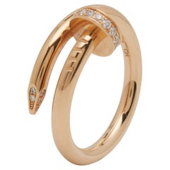Cartier Juste Un Clou Diamond 18k Rose Gold Ring Size 55