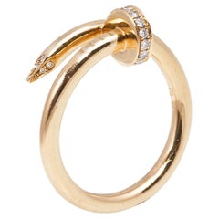 Cartier Juste un Clou Diamond 18K Rose Gold Ring Size 58