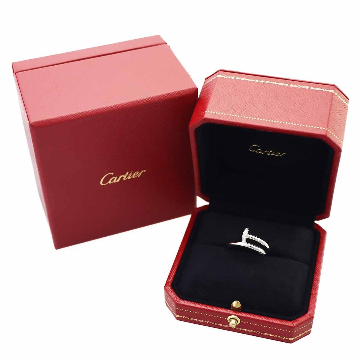 Cartier Juste un Clou Diamond 18K White Gold B4092700 Ring Size 52 US6 5