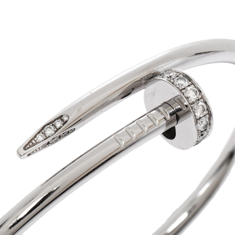 Women's Cartier Juste Un Clou Diamond 18K White Gold Bracelet 17