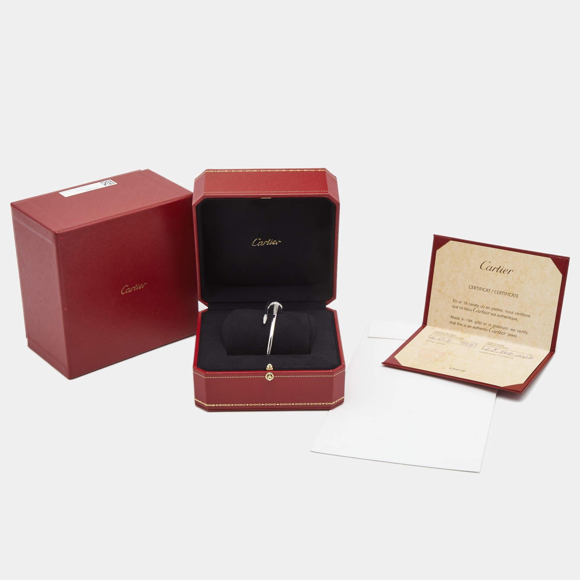 Women's Cartier Juste Un Clou Diamond 18k White Gold Bracelet 18